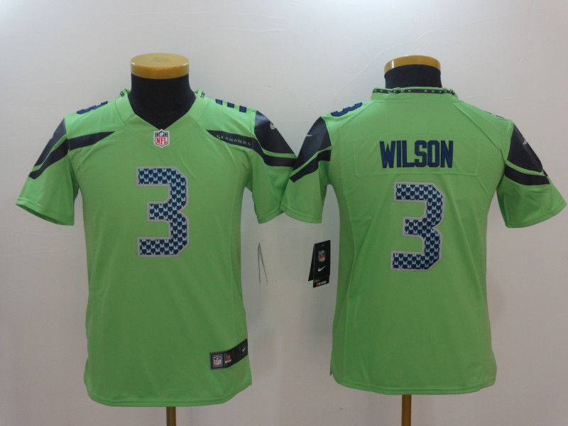 Youth Seattle Seahawks #3 Wilson Green Nike Vapor Untouchable Limited Player NFL Jerseys->women nfl jersey->Women Jersey